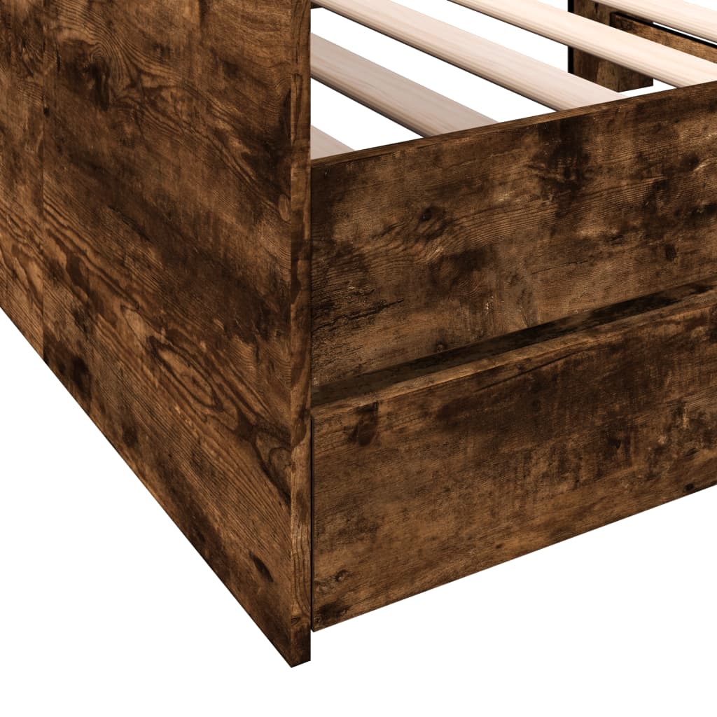 vidaXL Daybed with Drawers without Mattress Smoked Oak 100x200 cm