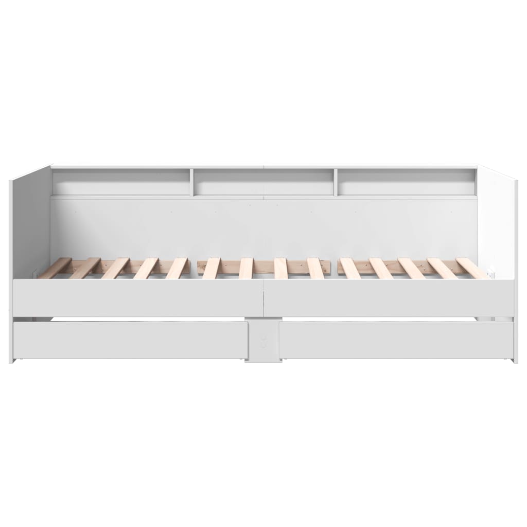 vidaXL Daybed with Drawers without Mattress White 90x200 cm