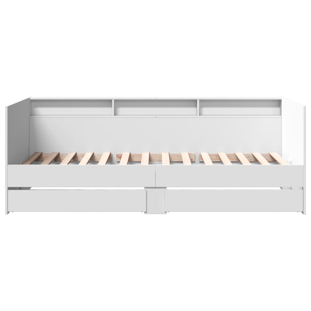 vidaXL Daybed with Drawers without Mattress White 90x190 cm Single