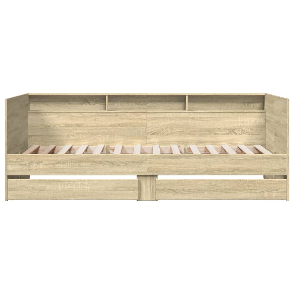 vidaXL Daybed with Drawers without Mattress Sonoma Oak 90x190 cm Single