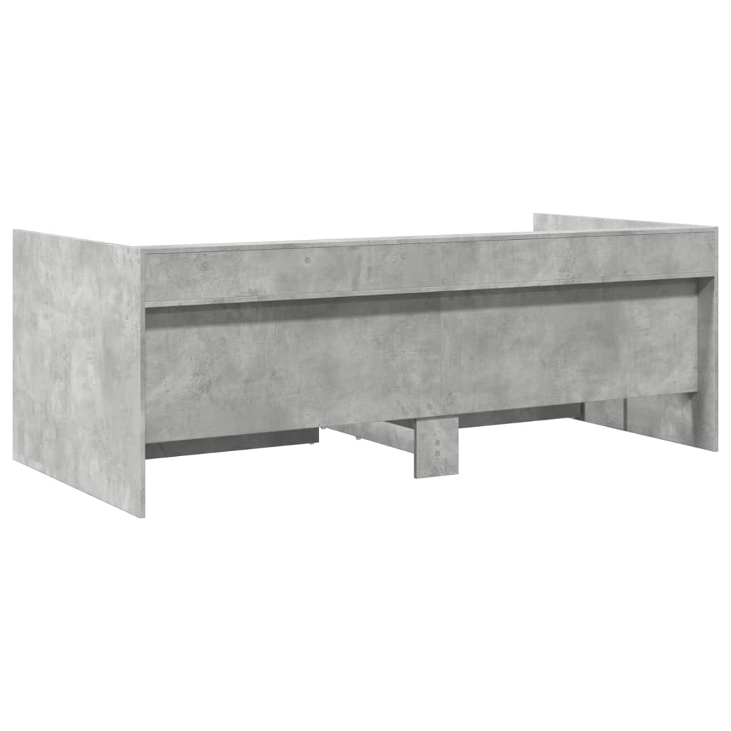 vidaXL Daybed with Drawers without Mattress Concrete Grey 90x190 cm Single