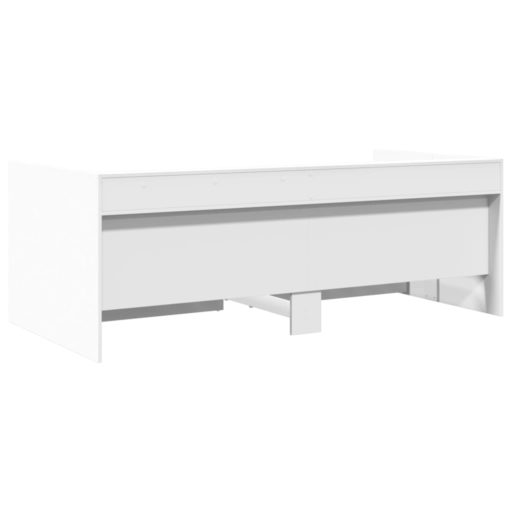 Daybed with Drawers without Mattress White 75x190 cm Small Single
