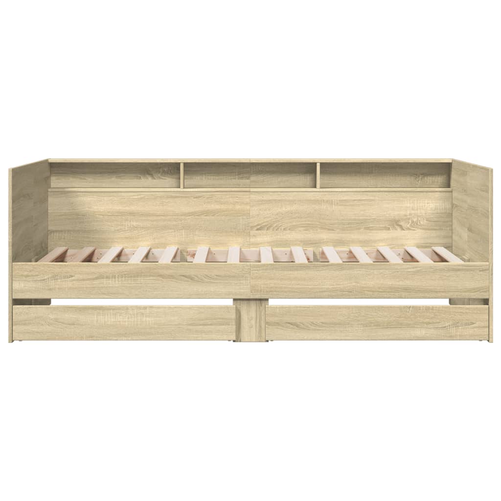 Daybed with Drawers without Mattress Sonoma Oak 75x190 cm Small Single