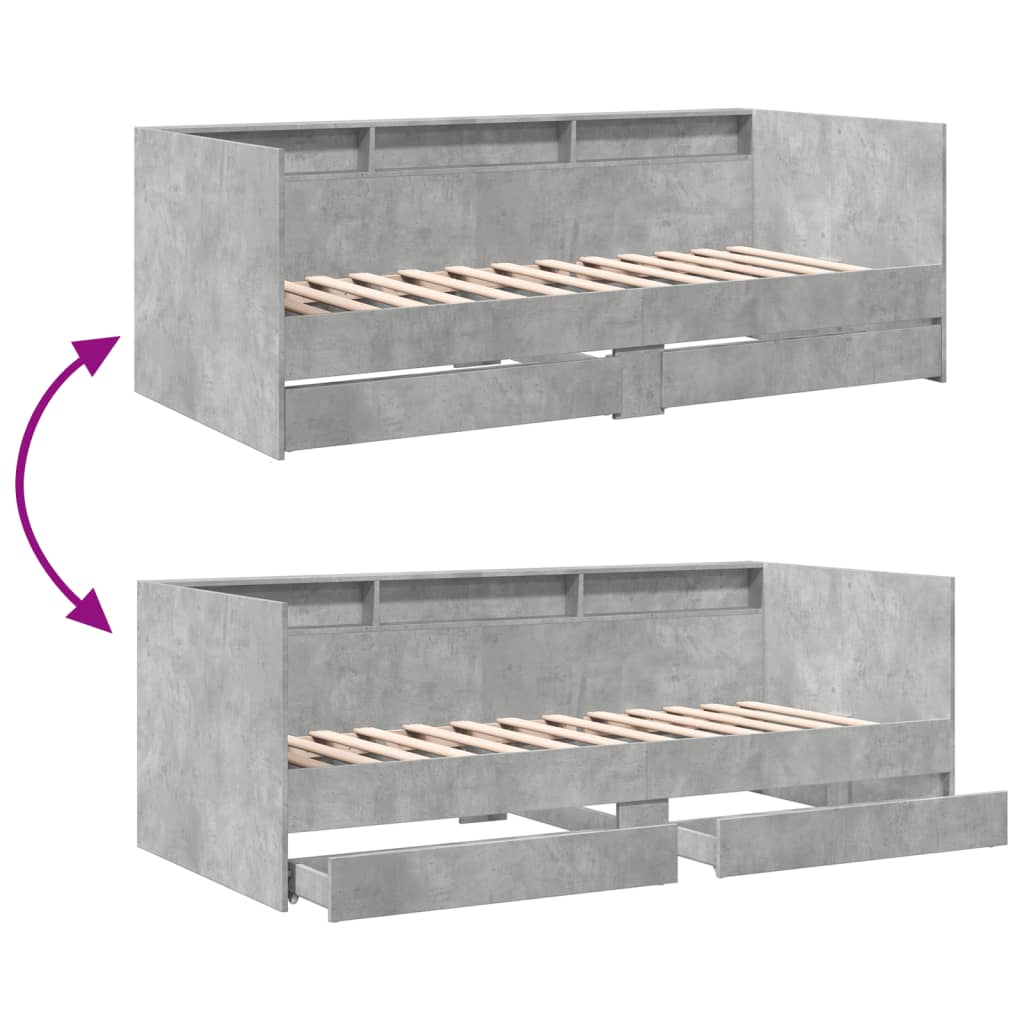 Daybed | Concrete Grey | Engineered Wood | Small Single
