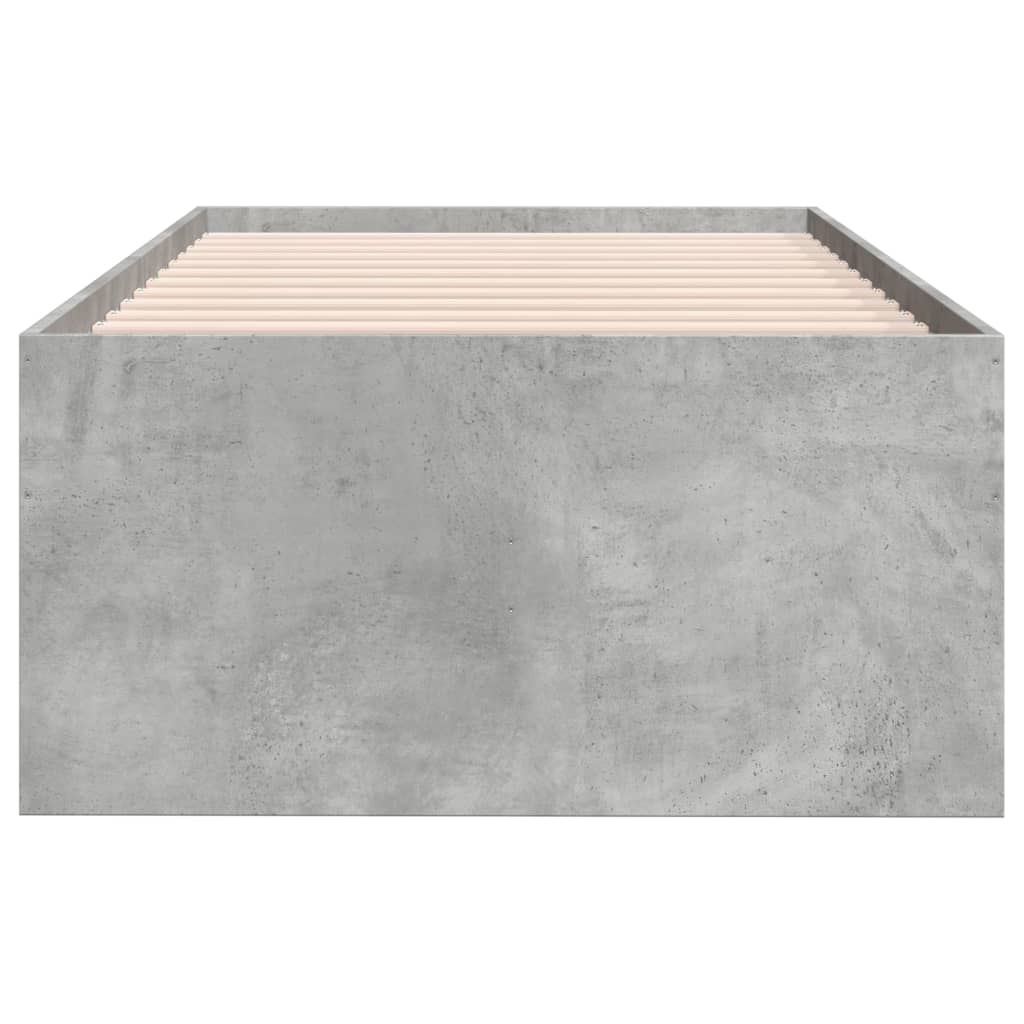 vidaXL Daybed with Drawers without Mattress Concrete Grey 100x200 cm