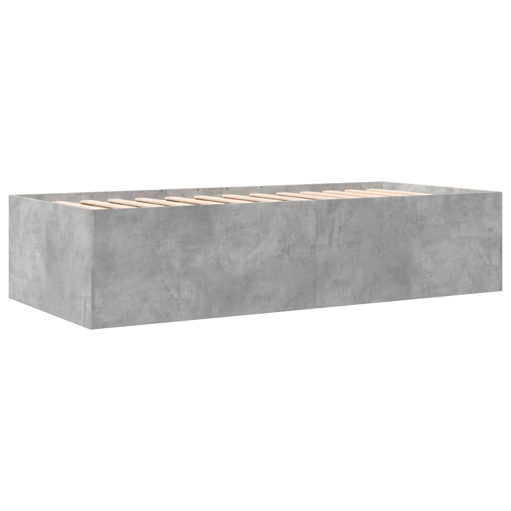 vidaXL Daybed with Drawers without Mattress Concrete Grey 100x200 cm