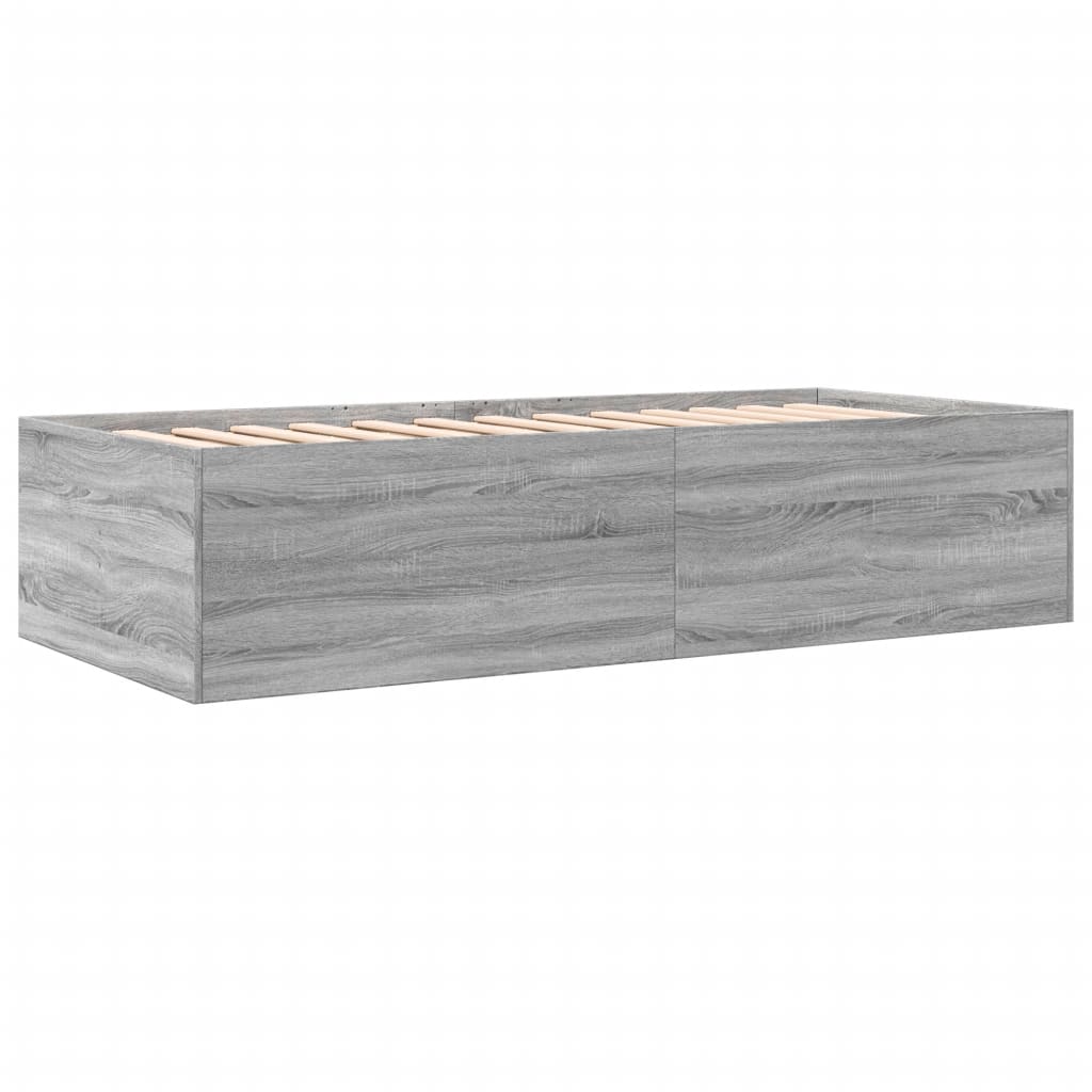 Daybed with Drawers without Mattress Grey Sonoma 100x200 cm