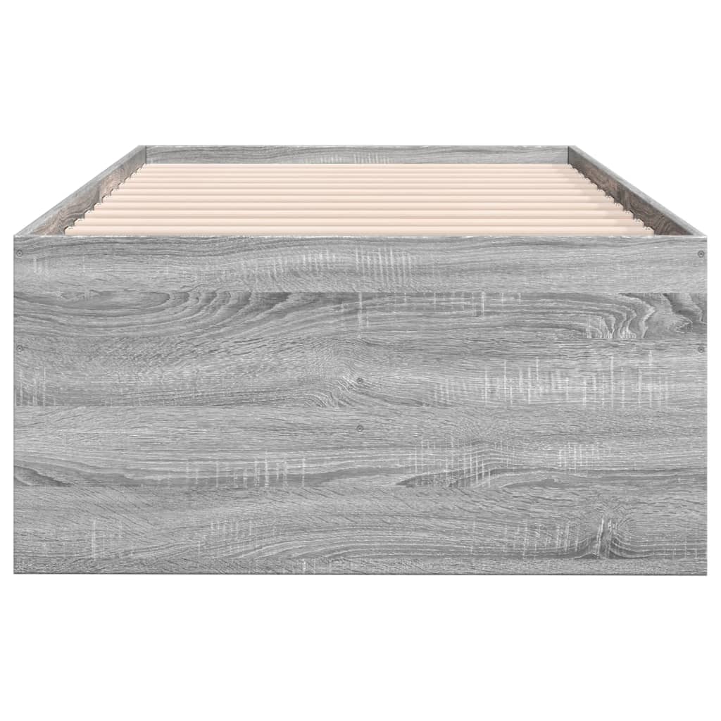 Daybed with Drawers without Mattress Grey Sonoma 90x200 cm