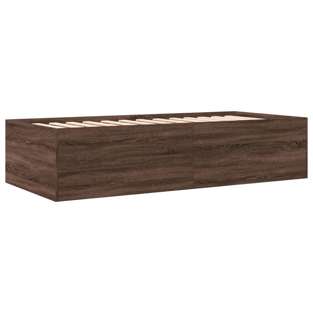 Daybed with Drawers without Mattress Brown Oak 90x200 cm