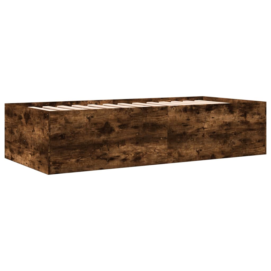 Daybed with Drawers without Mattress Smoked Oak 90x190 cm Single
