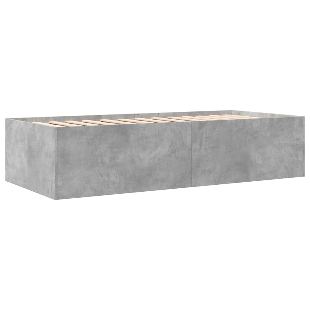 Daybed with Drawers without Mattress Concrete Grey 75x190 cm Small Single