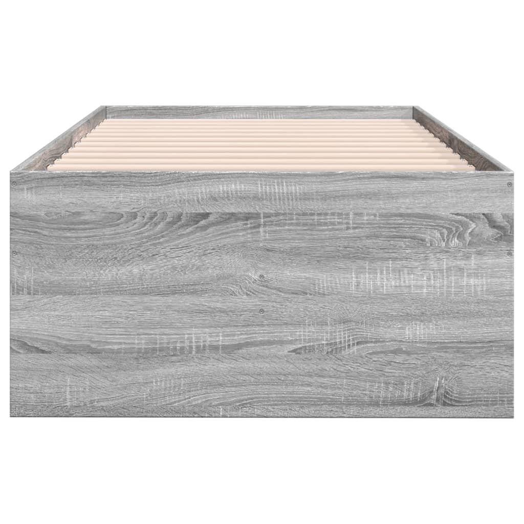 Daybed with Drawers without Mattress Grey Sonoma 75x190 cm Small Single