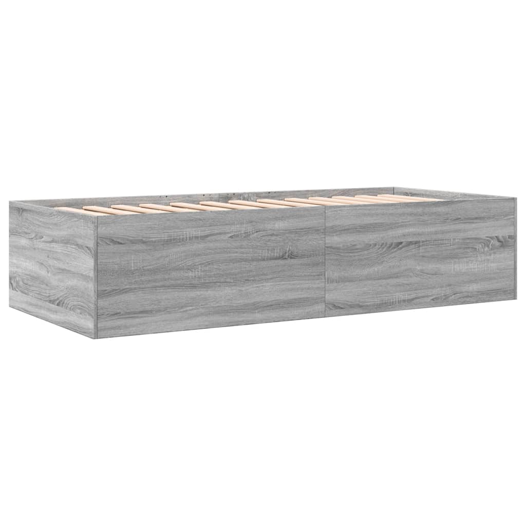 Daybed with Drawers without Mattress Grey Sonoma 75x190 cm Small Single
