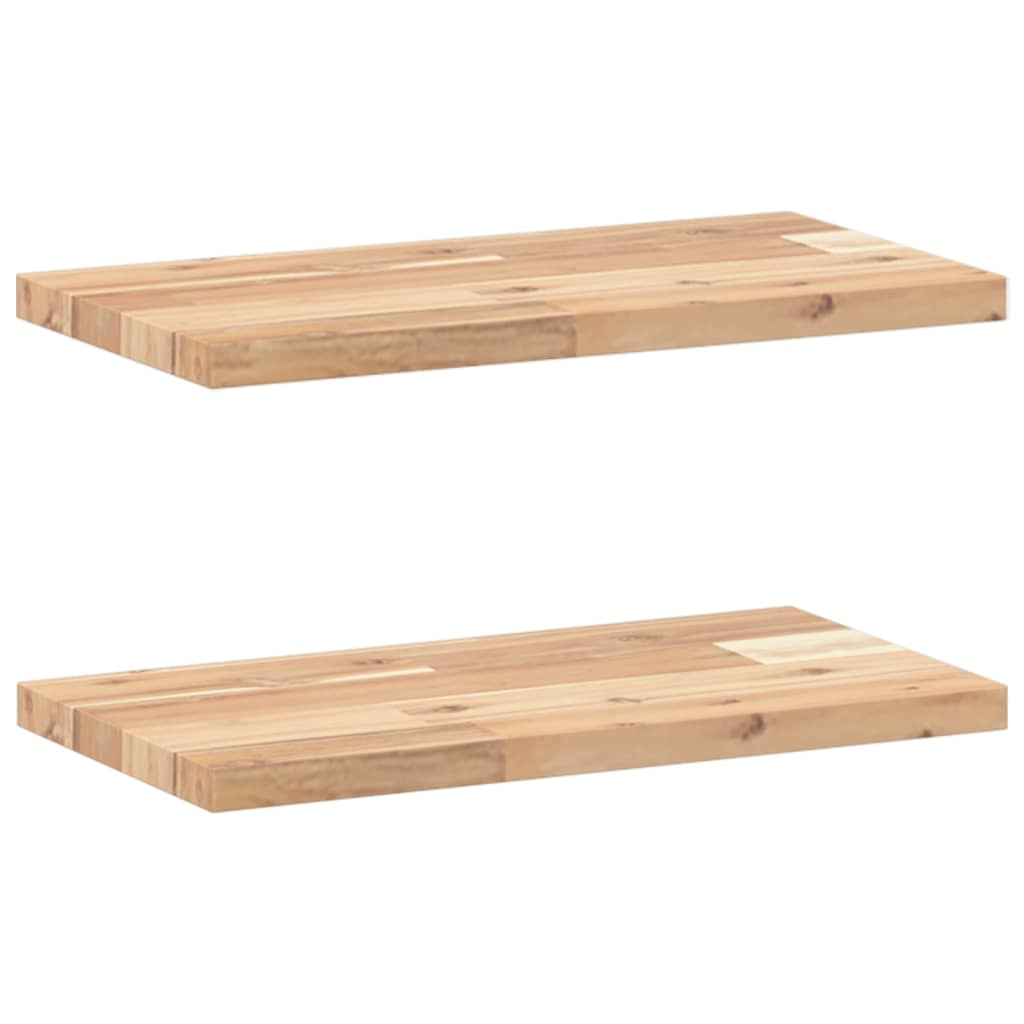 Floating Shelves 2 pcs 60x20x2 cm Untreated Solid Wood Acacia
