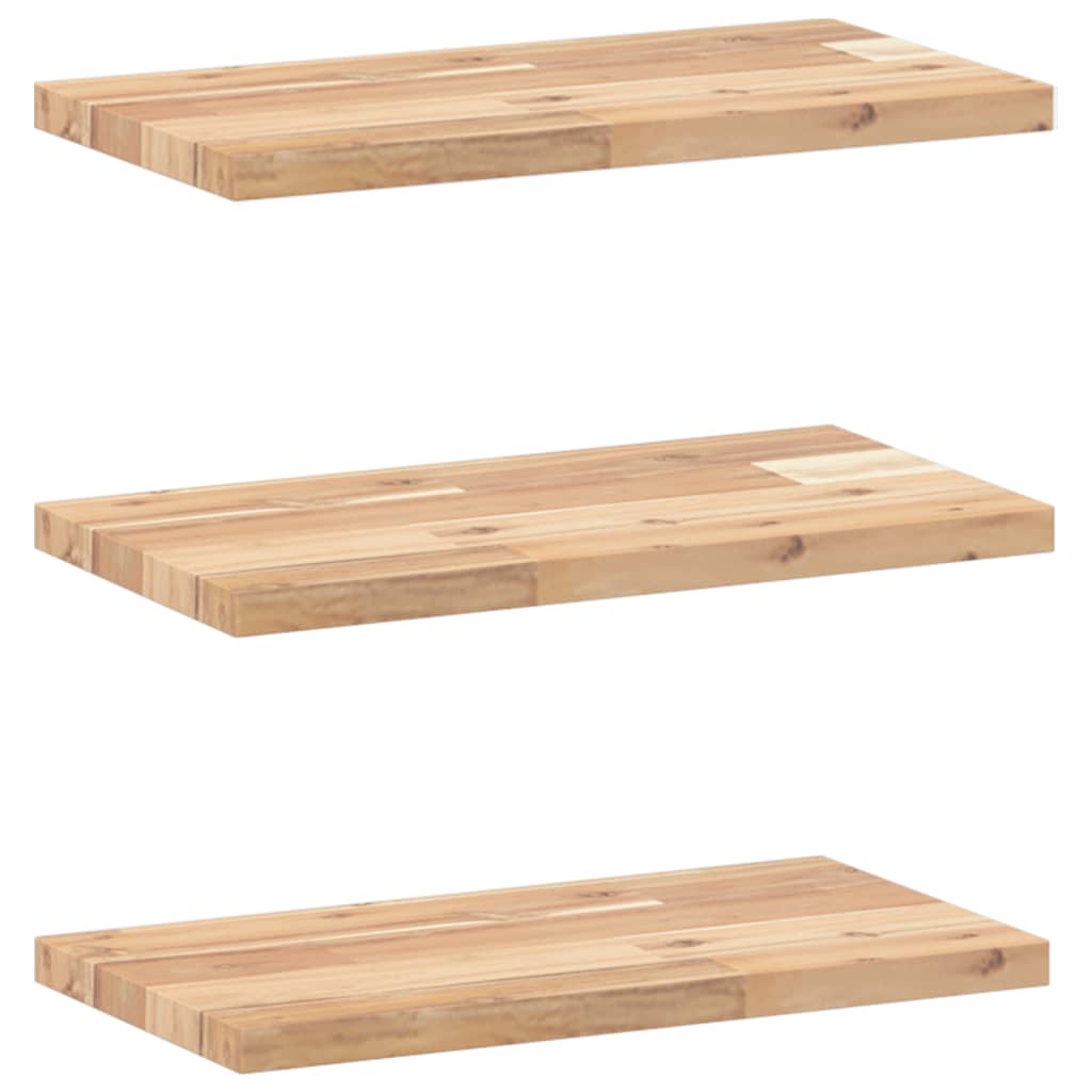 Floating Shelves 3 pcs 60x20x2 cm Untreated Solid Wood Acacia