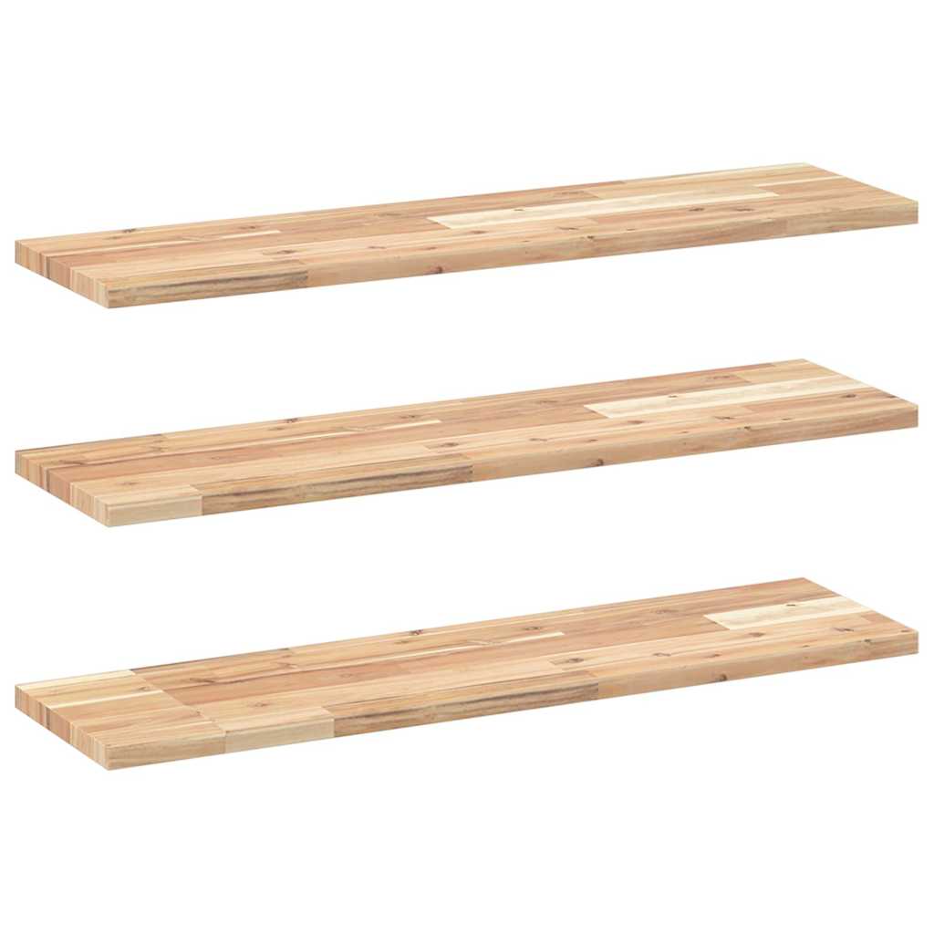 Floating Shelves 3 pcs 80x20x2 cm Untreated Solid Wood Acacia