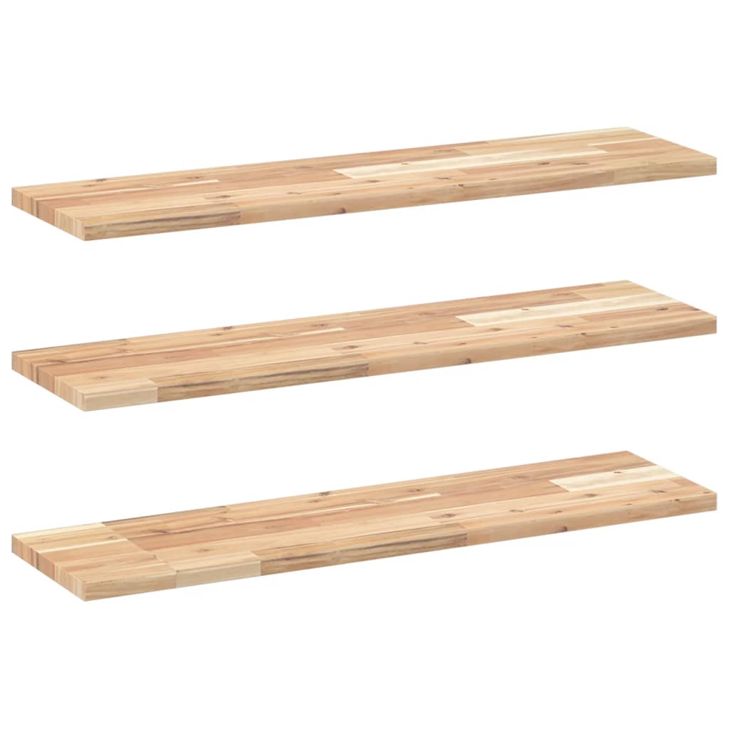 Floating Shelves 3 pcs 100x20x2 cm Untreated Solid Wood Acacia