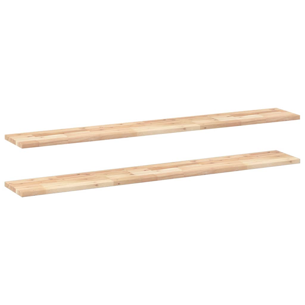 Floating Shelves 2 pcs 120x20x2 cm Untreated Solid Wood Acacia