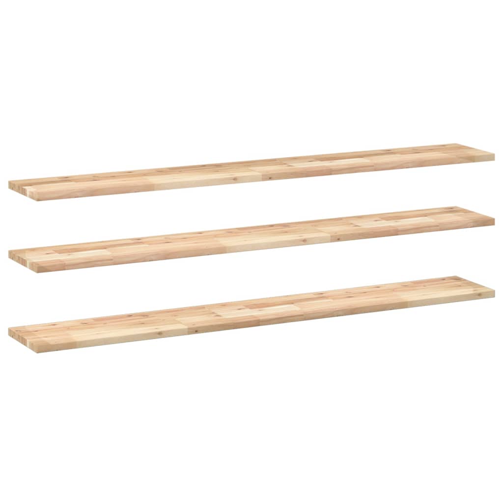 Floating Shelves 3 pcs 120x20x2 cm Untreated Solid Wood Acacia