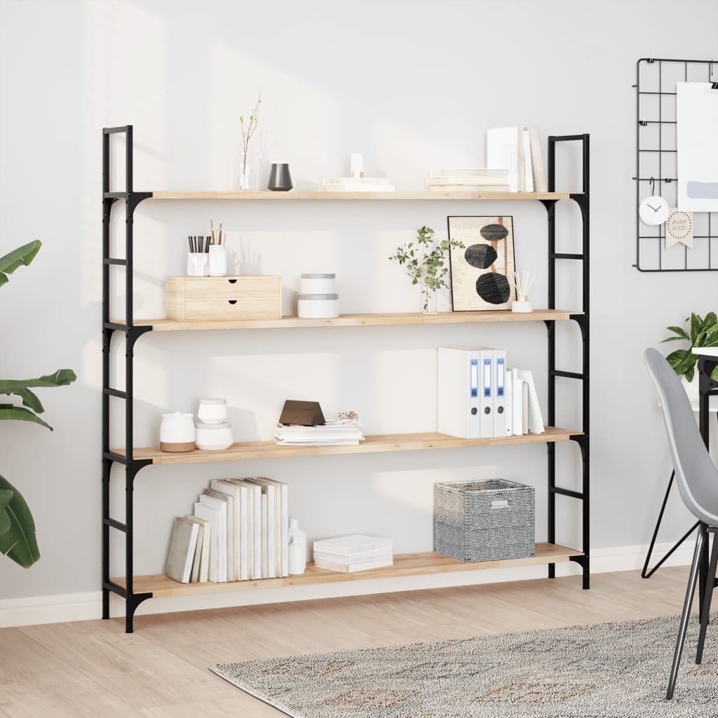Floating Shelves 4 pcs 120x20x2 cm Untreated Solid Wood Acacia