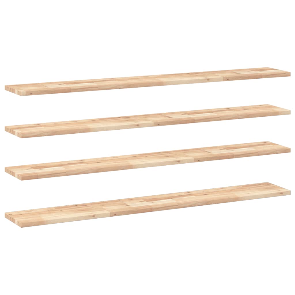 Floating Shelves 4 pcs 140x20x2 cm Untreated Solid Wood Acacia