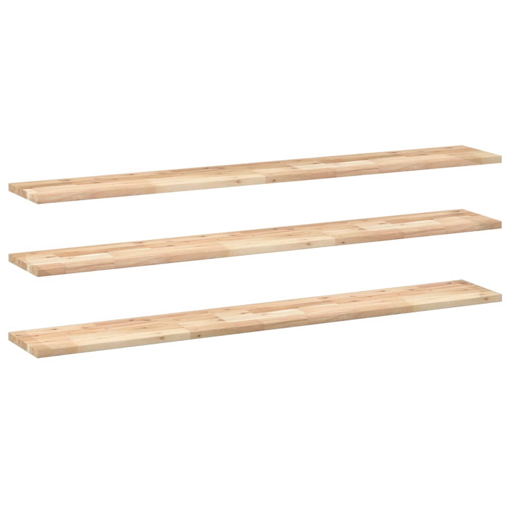 Floating Shelves 3 pcs 160x20x2 cm Untreated Solid Wood Acacia