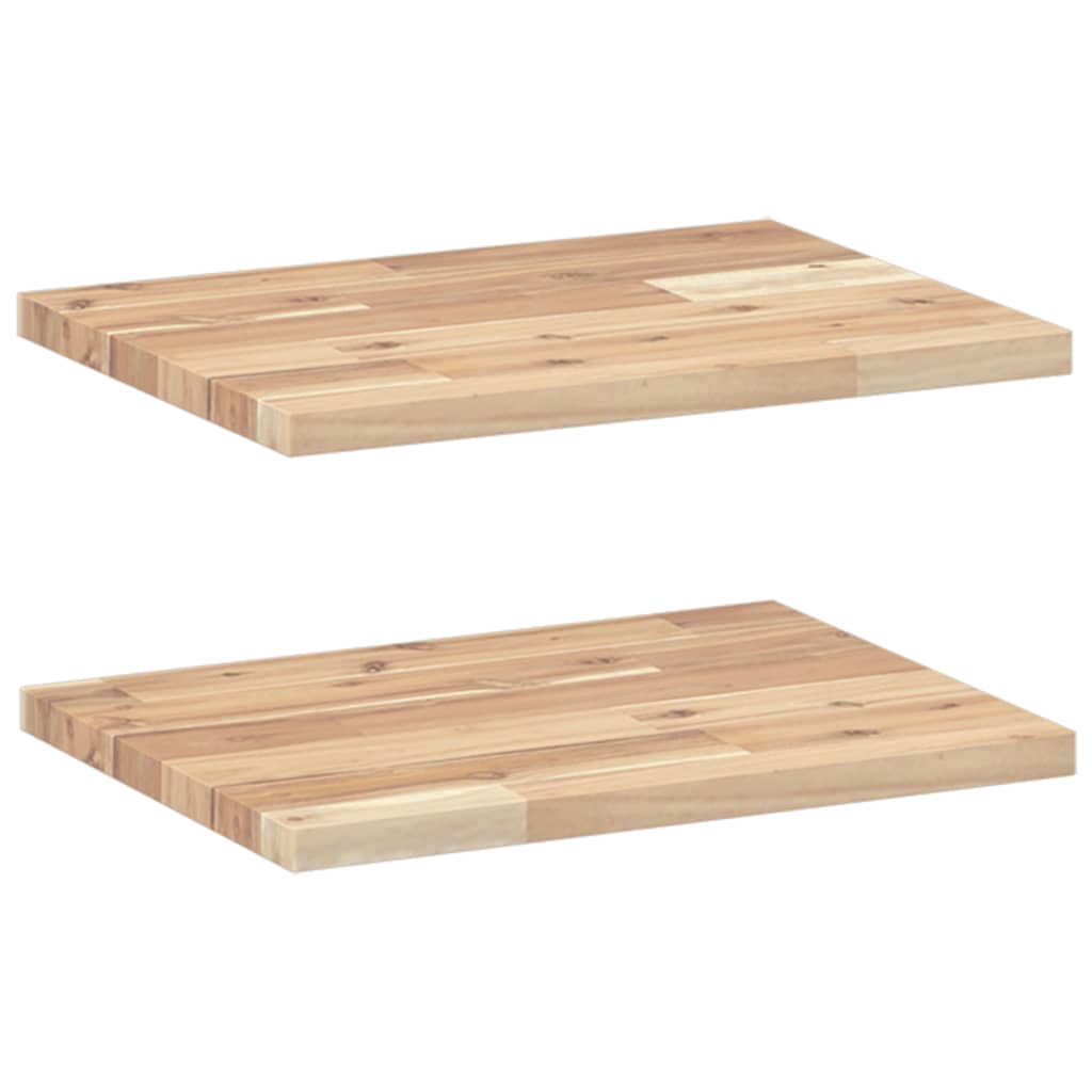 Floating Shelves 2 pcs 60x30x2 cm Untreated Solid Wood Acacia