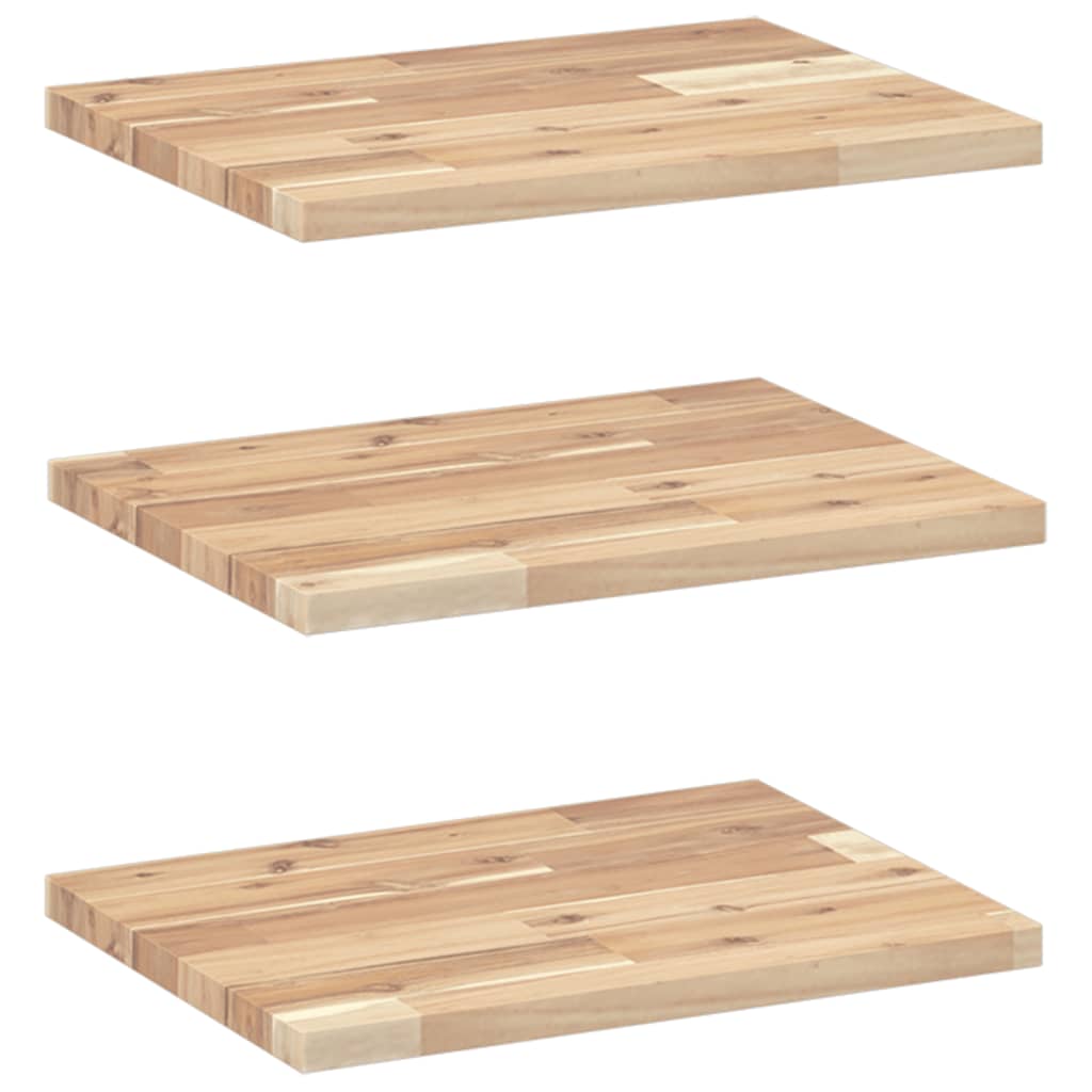 Floating Shelves 3 pcs 60x30x2 cm Untreated Solid Wood Acacia