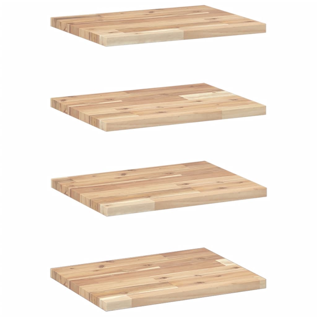 Floating Shelves 4 pcs 60x30x2 cm Untreated Solid Wood Acacia