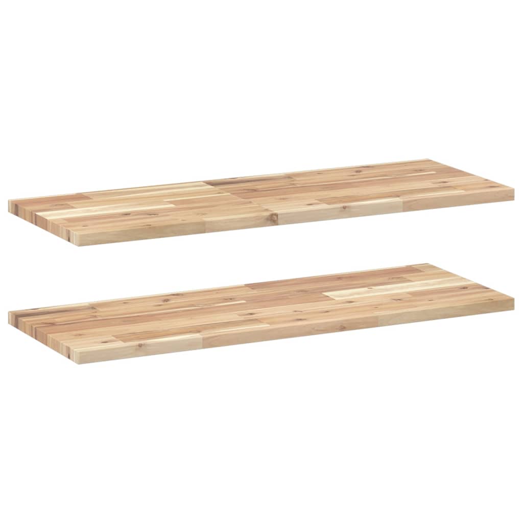 Floating Shelves 2 pcs 80x30x2 cm Untreated Solid Wood Acacia