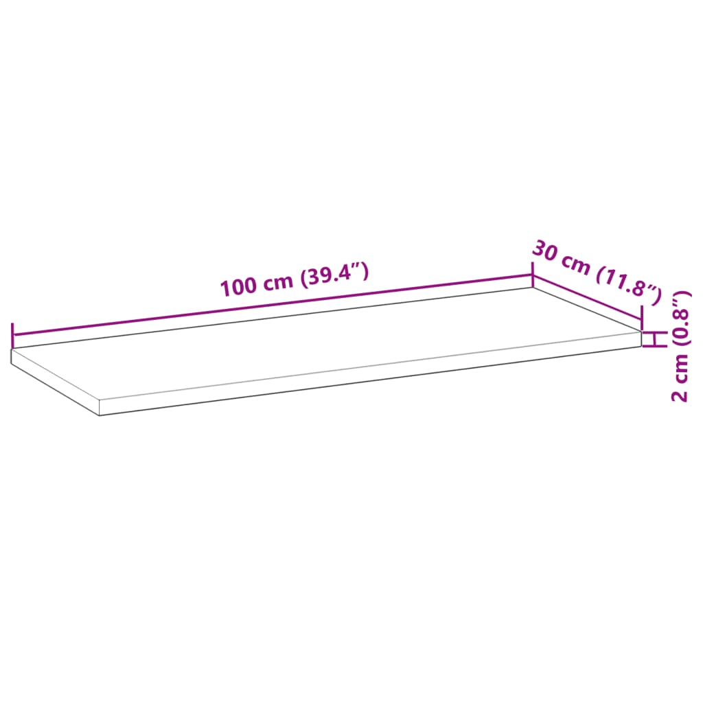 vidaXL Floating Shelves 2 pcs 100x30x2 cm Untreated Solid Wood Acacia