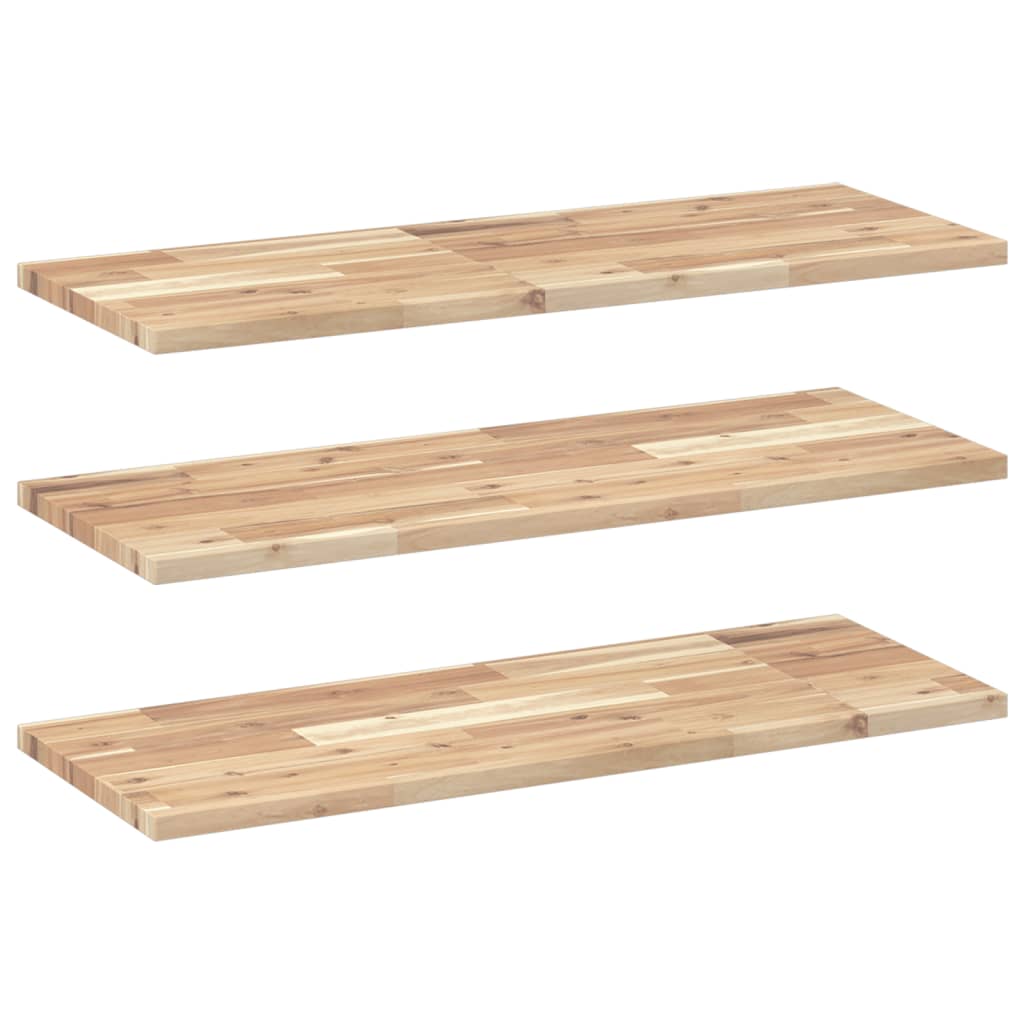 Floating Shelves 3 pcs 100x30x2 cm Untreated Solid Wood Acacia