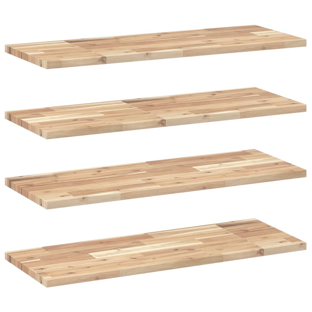 Floating Shelves 4 pcs 100x30x2 cm Untreated Solid Wood Acacia