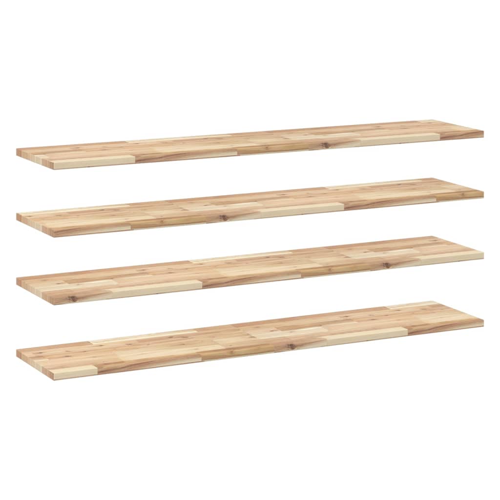 Floating Shelves 4 pcs 160x30x2 cm Untreated Solid Wood Acacia