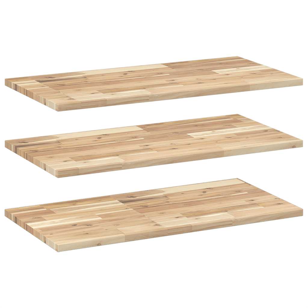 Floating Shelves 3 pcs 80x40x2 cm Untreated Solid Wood Acacia