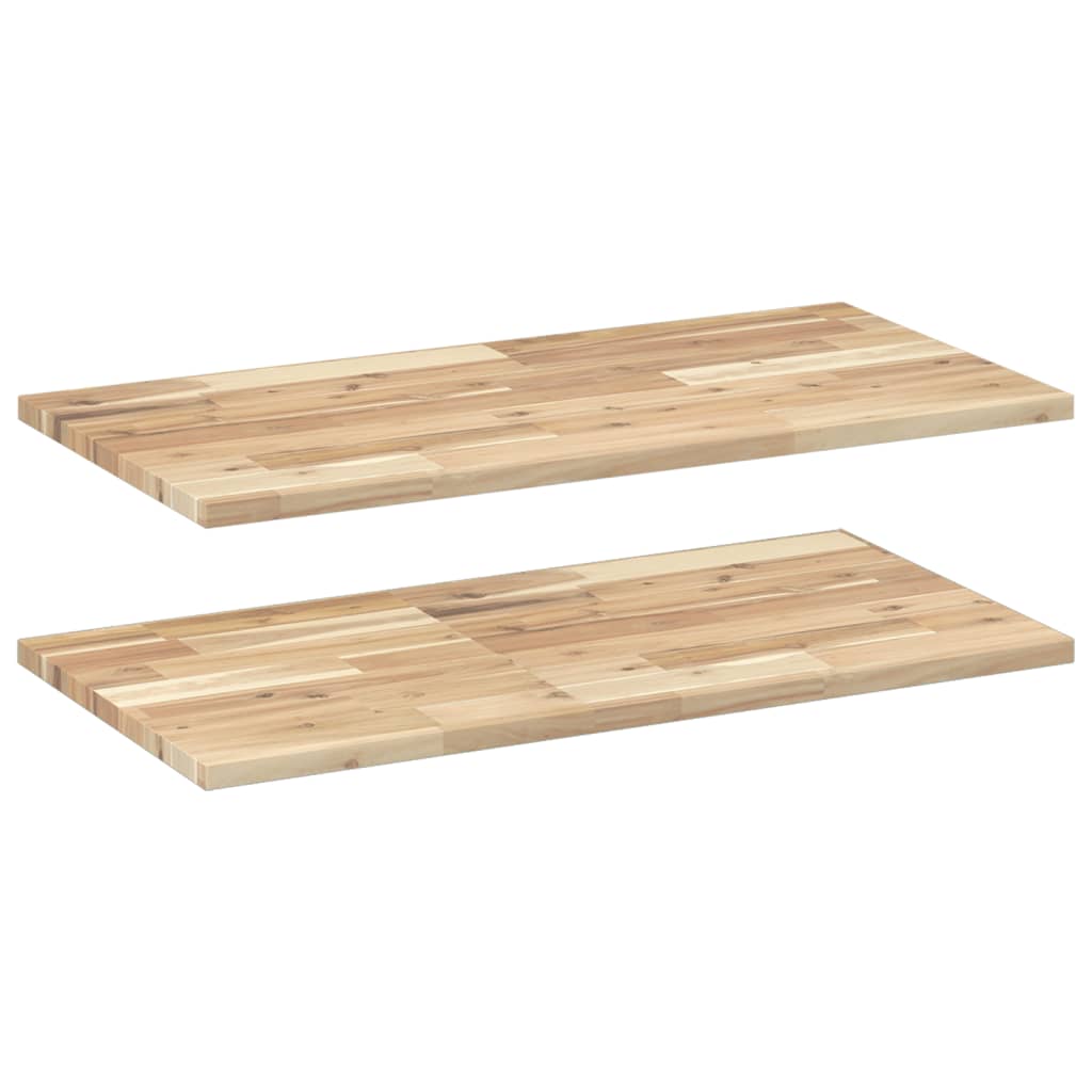 Floating Shelves 2 pcs 100x40x2 cm Untreated Solid Wood Acacia