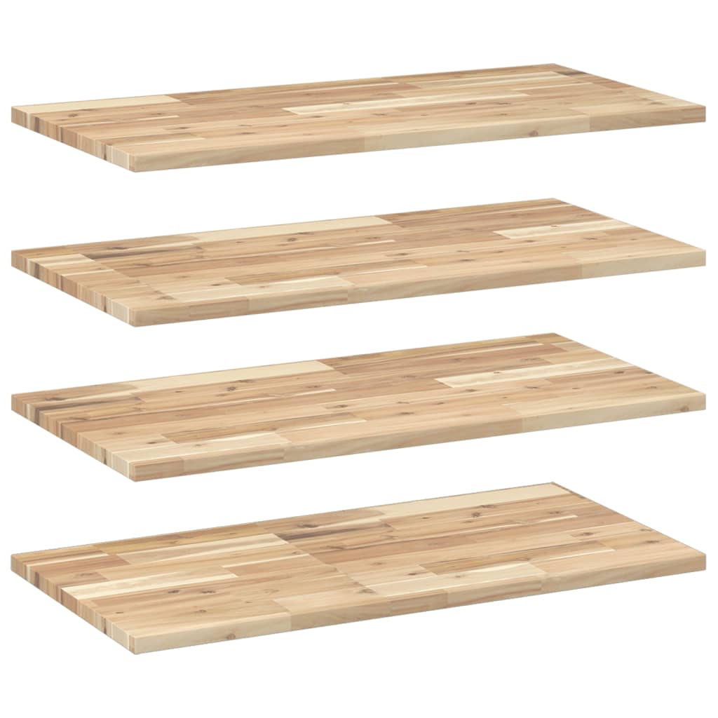Floating Shelves 4 pcs 100x40x2 cm Untreated Solid Wood Acacia