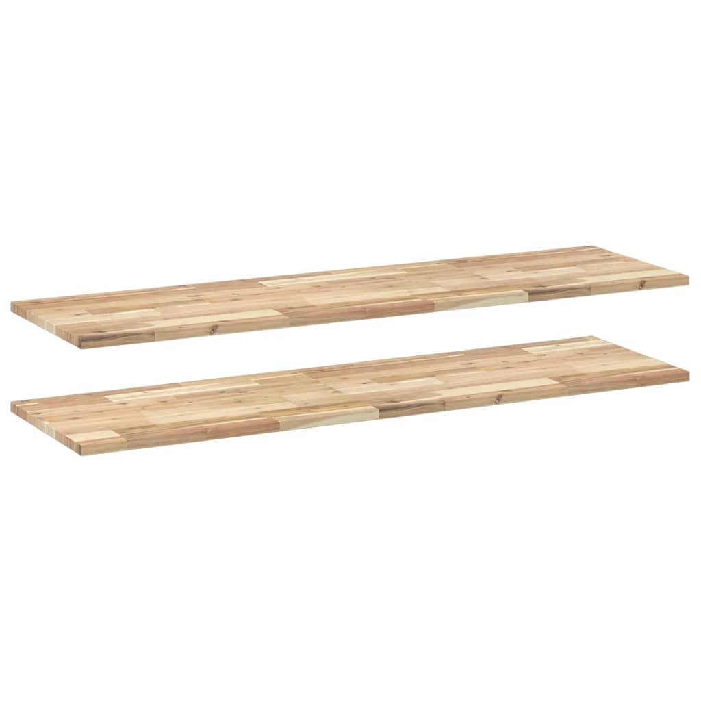 Floating Shelves 2 pcs 120x40x2 cm Untreated Solid Wood Acacia
