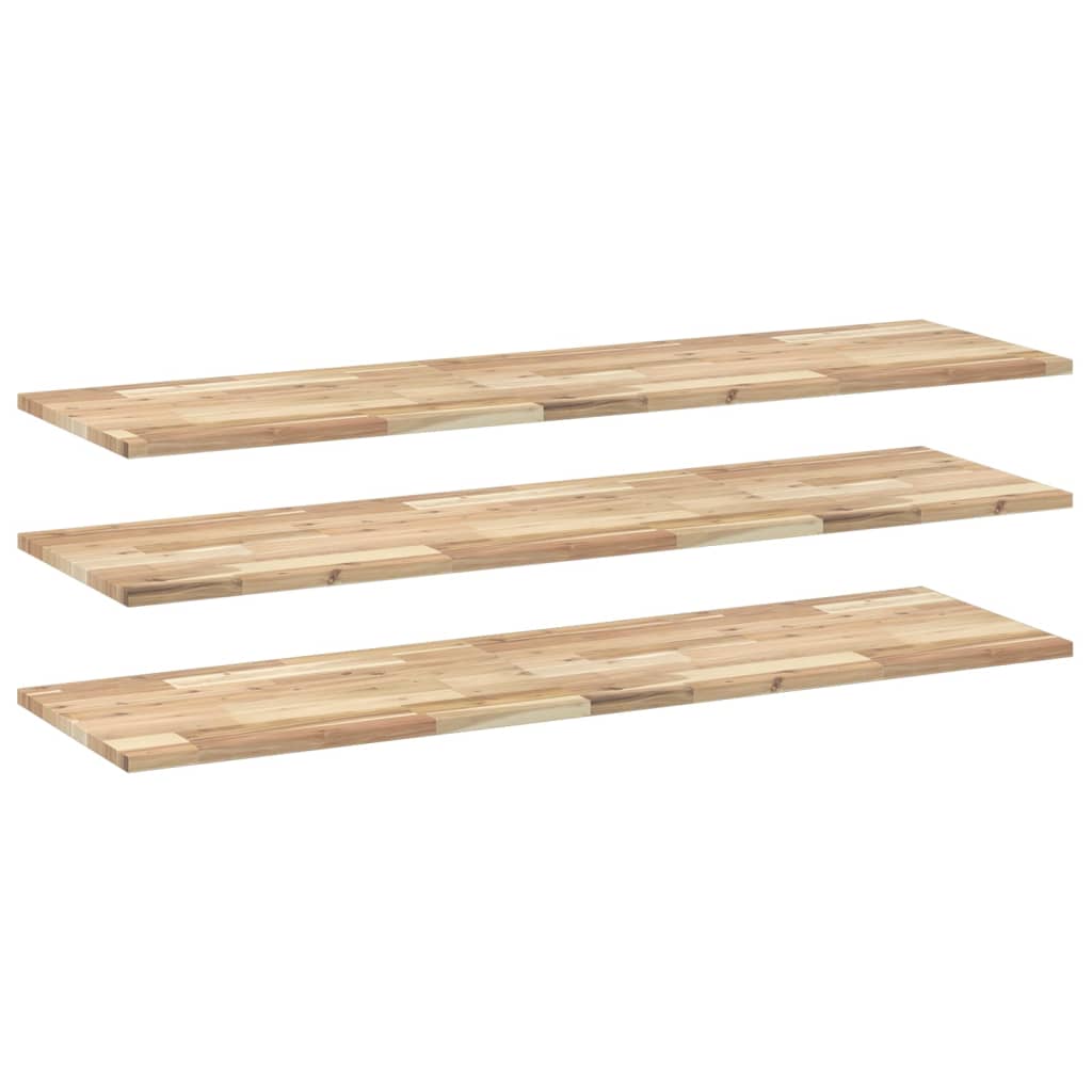 Floating Shelves 3 pcs 120x40x2 cm Untreated Solid Wood Acacia