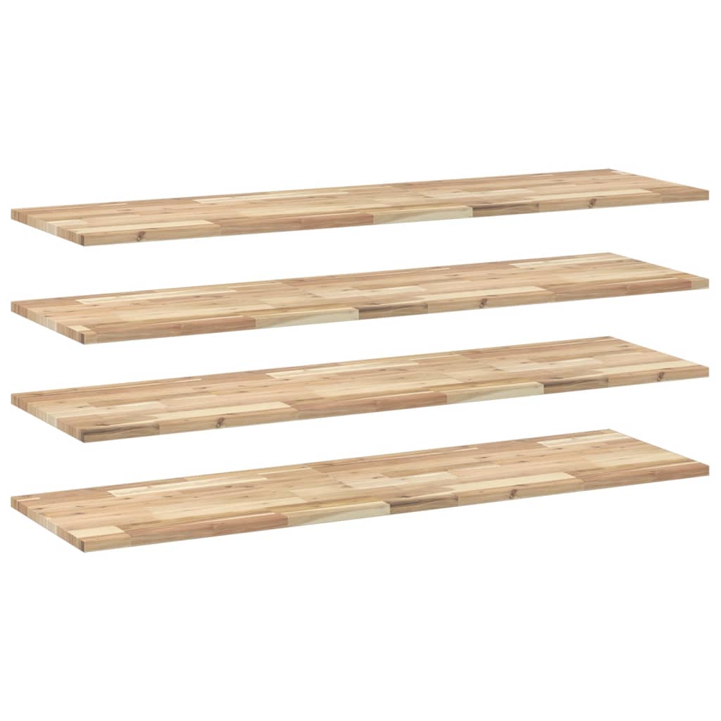 Floating Shelves 4 pcs 120x40x2 cm Untreated Solid Wood Acacia