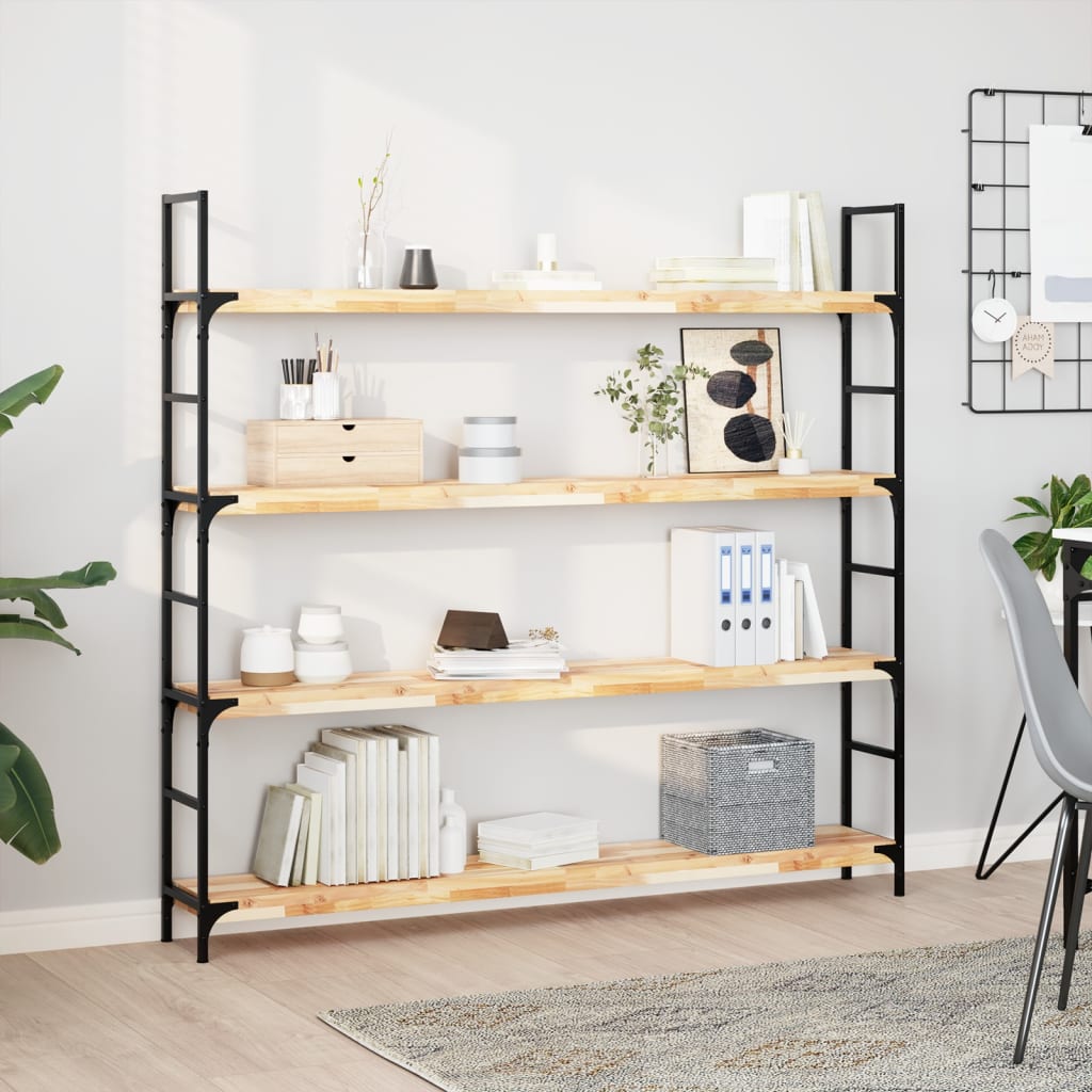 Floating Shelves 4 pcs 120x20x4 cm Untreated Solid Wood Acacia