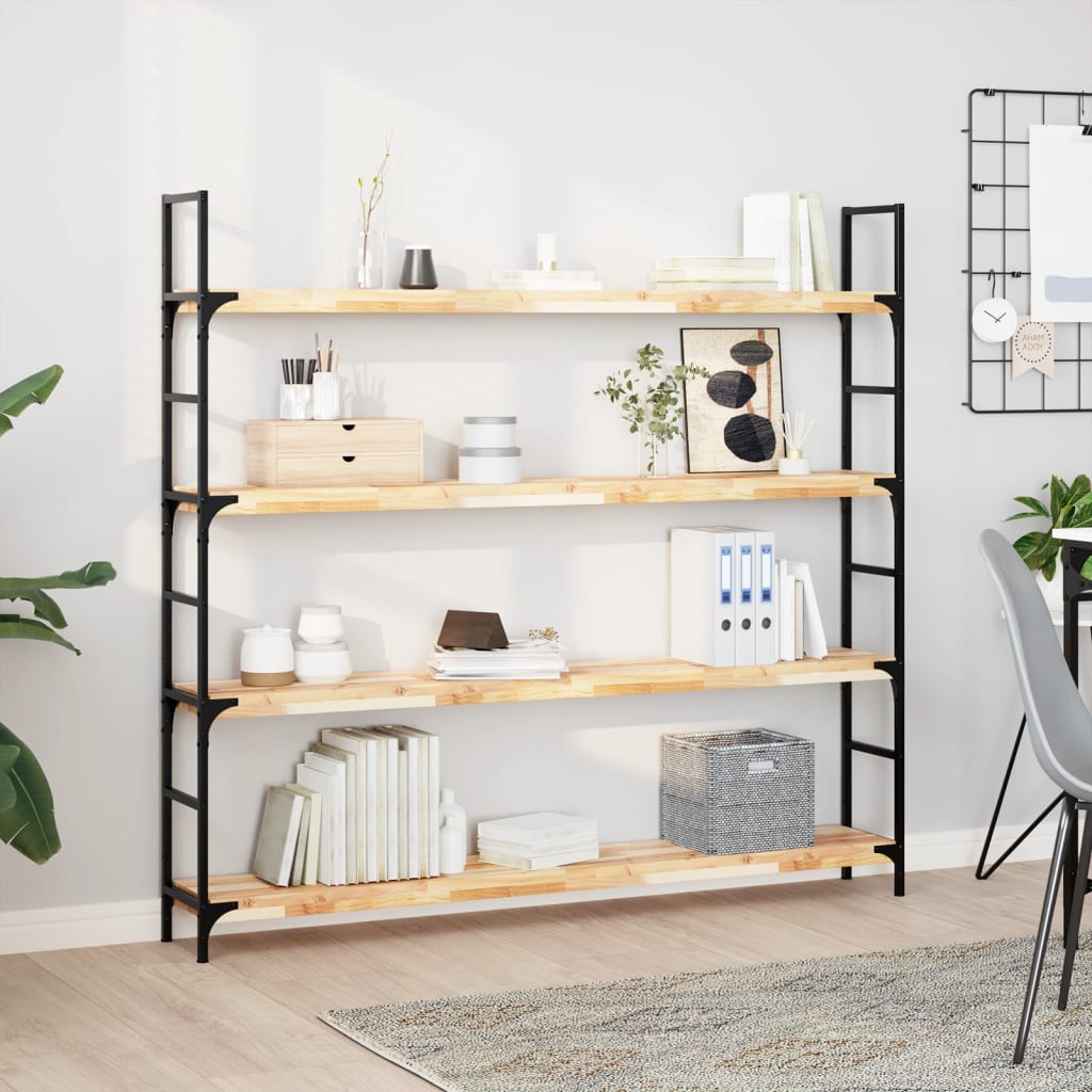 Floating Shelves 2 pcs 160x20x4 cm Untreated Solid Wood Acacia