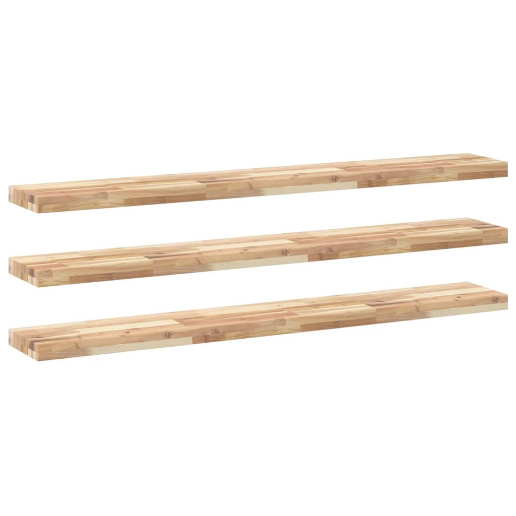 Floating Shelves 3 pcs 160x20x4 cm Untreated Solid Wood Acacia