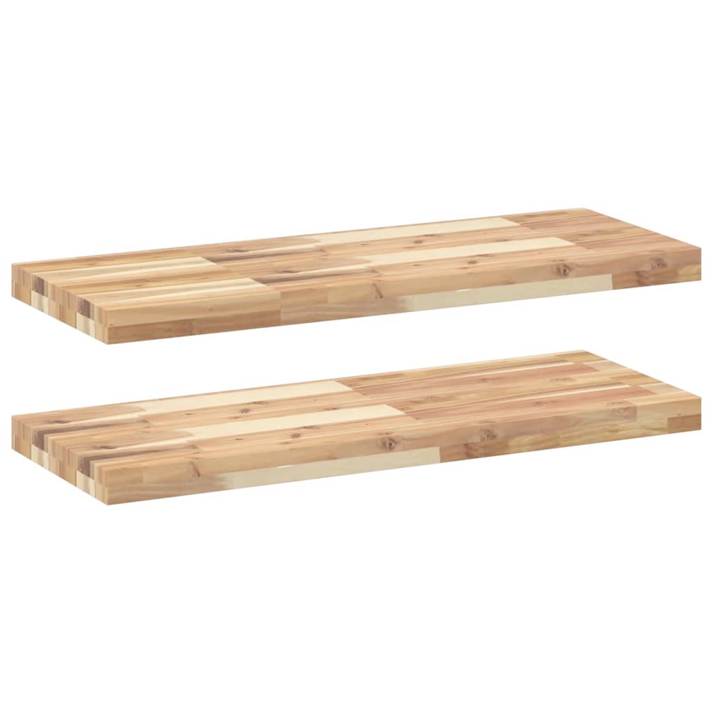 Floating Shelves 2 pcs 80x30x4 cm Untreated Solid Wood Acacia