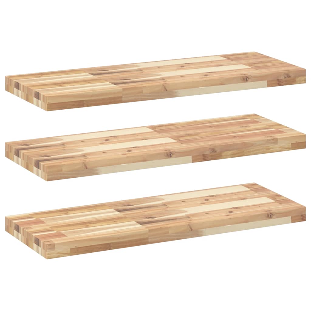 vidaXL Floating Shelves 3 pcs 80x30x4 cm Untreated Solid Wood Acacia