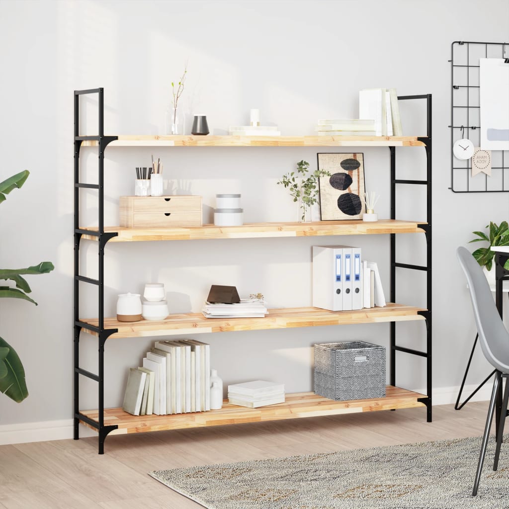 Floating Shelves 4 pcs 120x30x4 cm Untreated Solid Wood Acacia