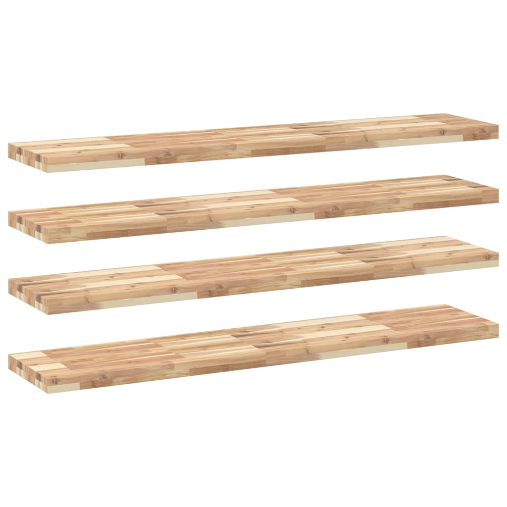 vidaXL Floating Shelves 4 pcs 140x30x4 cm Untreated Solid Wood Acacia