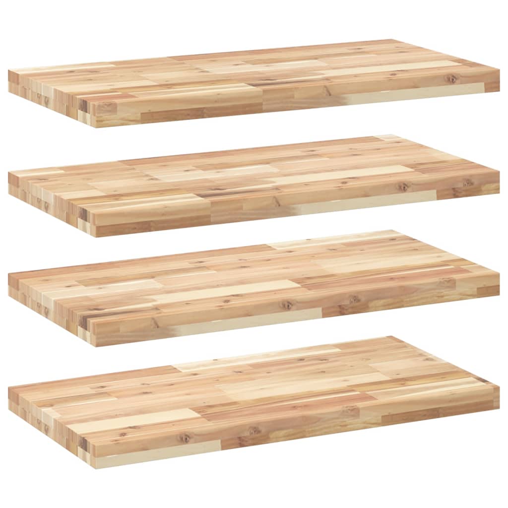 Floating Shelves 4 pcs 100x40x4 cm Untreated Solid Wood Acacia