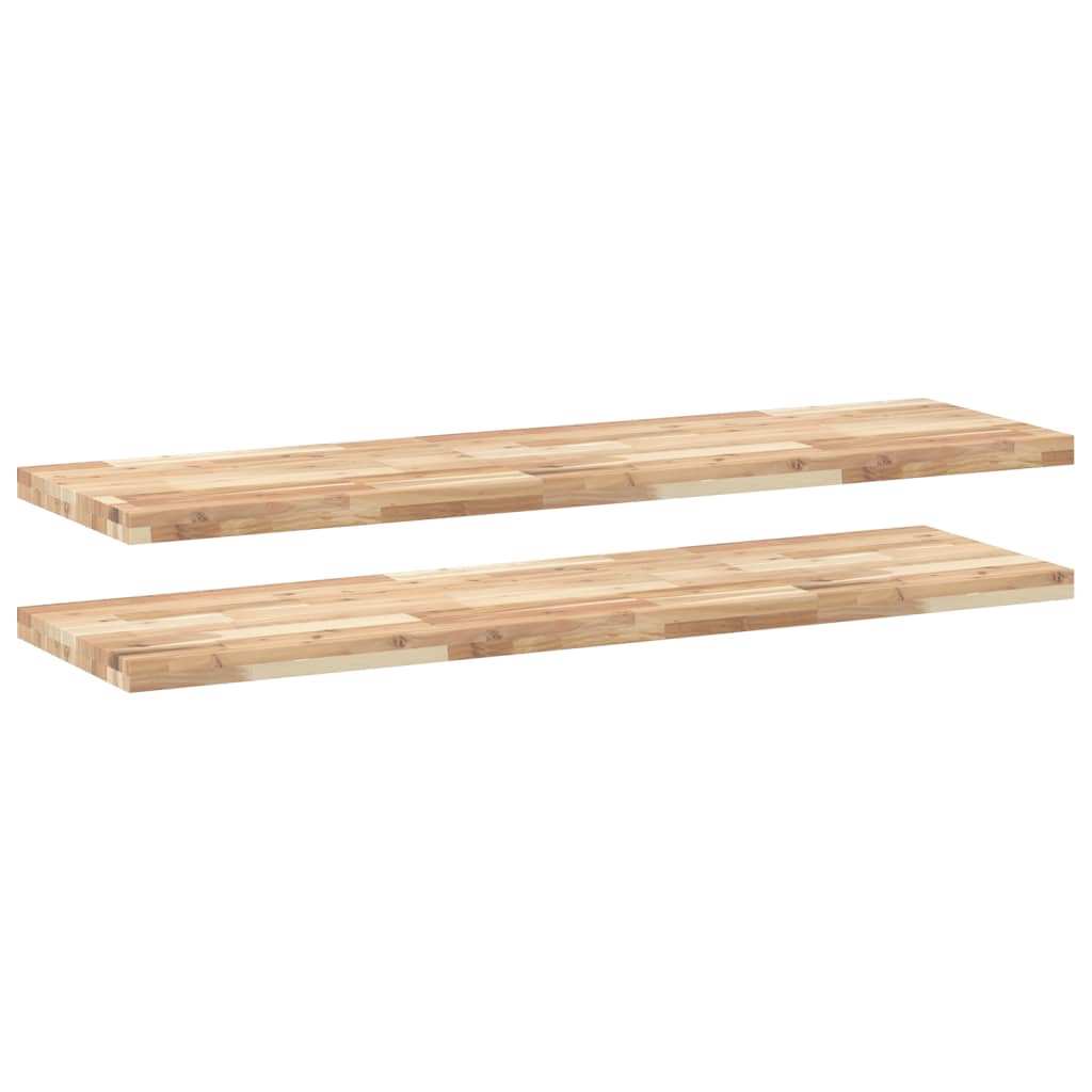 Floating Shelves 2 pcs 120x40x4 cm Untreated Solid Wood Acacia