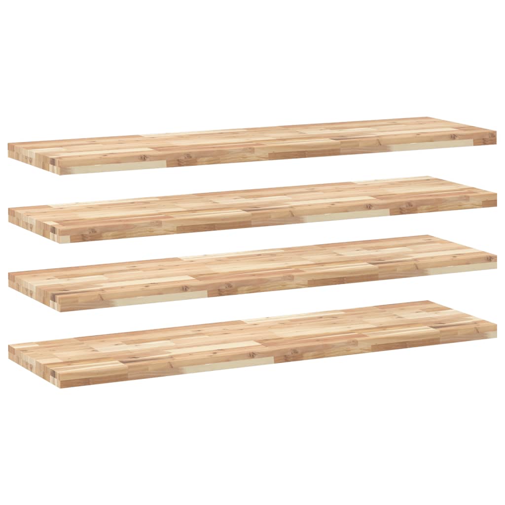 Floating Shelves 4 pcs 120x40x4 cm Untreated Solid Wood Acacia